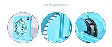 Summer Table USB Mini Fan For Home Office With 3 Rotary Vanes Desktop Electric Square Silent Rotate the Page Fan... N6
