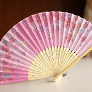 Kimono fan Women's Folding Japanese-style Beautiful lovely Cherry blossoms Juanbu Fan Female fan Black Mount Fuji N12