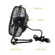 Cimostar Mini USB Desk Cooler Fan,(Metal Design, Large Air Flow, Quiet Operation), Black N4