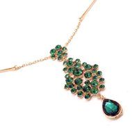 Teardrop Emeral Crystal Hair Clip Chain Tikka Indian Head Piece Dancer Jewelry N2