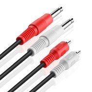 TNP Premium Dual 1/4 Inch To Dual RCA Audio Cable (6FT) - Male 6.35mm 1/4" Phono Mono to RCA Connector Wire Cord...