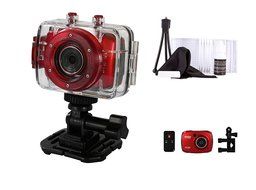Vivitar Red DVR787HD 12.1MP Action Full HD Camcorder with Remote Control, Waterproof Case, ATV/Bike Mount, Helmet... N3