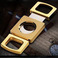 Dakoufish Portable Zinc Alloy Metal Cigar Cutter Sharp Cigar Scissor (Gold) N7