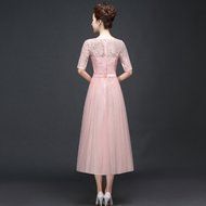 KAKA(TM)Women's Elegant Prom Dresses Short sleeve Bridesmaid Dress-L(Champagne) N17