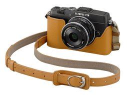 Olympus CS-40B Leather Body Jacket - Light Brown (for Olympus PEN E-P5) N2