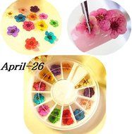 Wheel 12 Color Dried Dry 3D Flower Tips Nail Art Decoration Design Manicure DIY N3