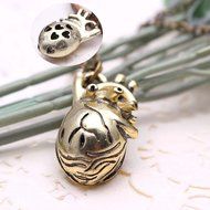 Unique Retro 3D Anatomical Human Hollow Heart Pendant Necklace Sweater Chain Gold