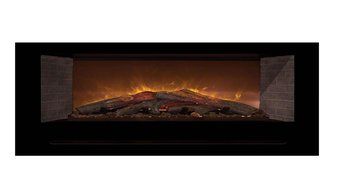 Modern Flames Home Fire Series Electric Fireplace with Glass Set and Red Herringbone Side Panels, 60-Inch N3
