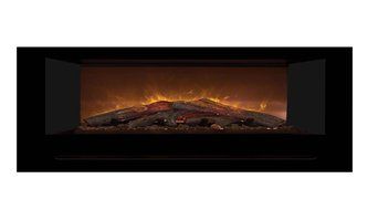 Modern Flames Home Fire Series Electric Fireplace with Glass Set and Red Herringbone Side Panels, 60-Inch N4