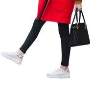 Spritech(TM) Men Women Unisex Fashion PU Leather Lace Up Lovers Casual Flat Sneaker Shoes White and Black 38 N5