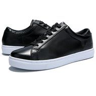 Spritech(TM) Men Women Unisex Fashion PU Leather Lace Up Lovers Casual Flat Sneaker Shoes White and Black 38 N7