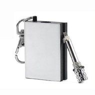 LUCKYAZ 2pcs Survival Emergency Camping Fire Starter Flint Match Stainless Steel Keychain Lighter for Camping... N7