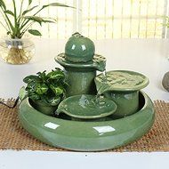 FEI&amp;S Terra cotta ceramic flowing water fountain humidification fog home fish tank water flowing water alpine...