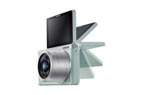 Samsung NX Mini 20.5MP CMOS Smart WiFi &amp; NFC Mirrorless Digital Camera with 9-27mm Lens and 3" Flip Up LCD Touch... N24