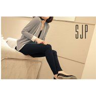 Evtech(tm) Women's Fashion Style Casual Suit Long-sleeved Short Jacket Slim Loose Cardigan Coat - Black with Apricot... N10