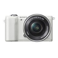 Sony Alpha a5000 Mirrorless Camera (White) w/ 55-210mm f/4.5-6.3 Lens (Silver) &amp; 32GB SD Card Bundle
