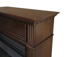 Pleasant Hearth VFF-PH26D Cherry Intermediate Vent-Free Dual Fuel Gas Fireplace with Wall Corner Combo N3
