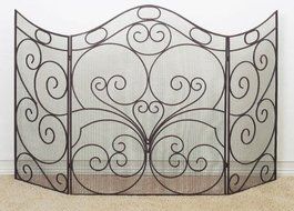 Extra Large 66'' Curved Iron Firescreen | Metal Fireplace Screen