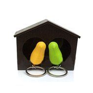 Novelty Couple Lover Sparrow Birdhouse Keychain Key Ring Keyfob Walk Hook Holder