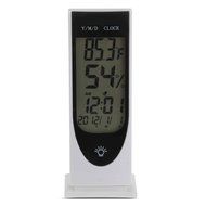Momoday Luminous Digital LCD Hygrometer Humidity Thermometer Temperature Meter Clock(White) N2