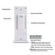 Momoday Luminous Digital LCD Hygrometer Humidity Thermometer Temperature Meter Clock(White) N4