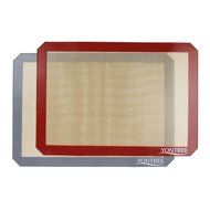 Yontree Silicone Baking Mat Cookie Sheet 2xQuarter Size Brown Base &amp; Red Edge N8