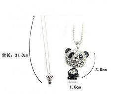 Cute Women Delicat Fashion Necklace Rhinestone Panda Pendant Chain Jewelry Gift