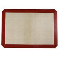 Yontree Silicone Baking Mat Cookie Sheet 2xQuarter Size Brown Base &amp; Red Edge N13