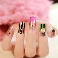 EVTECH(TM) 8 Pcs Colorful Gradient Nail Polish Strips 16 double-ended Nail Decals Strips Nail Art Tips Foils Sticker... N5