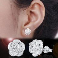 Fashion Women Silver Cherry Flower Ear Stud Earrings Jewelry New N5