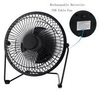Jhua Rechargeable Mini USB Table Fan Portable Desk Fan Powered by USB/ 18650 Lithium-ion Rechargeable Batteries...