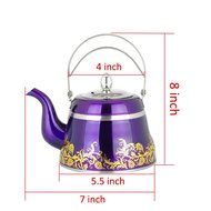 Stainless Steel Artistic Tea Coffee kettle, Capsulated Bottom, Removal Insert Infuser, Fold Down Handle, Colorful... N7