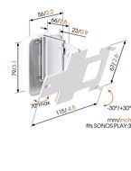 Vogel's SOUND series for SONOS, SOUND 4201W for SONOS PLAY 1, Wall Mount, White/Silver (single mount)