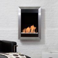 Bio-Blaze Square II Vertical Fireplace, Stainless