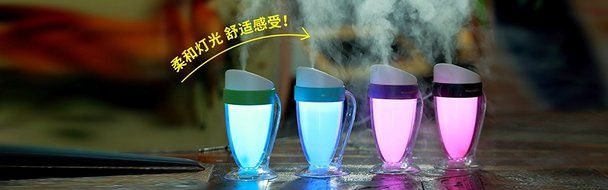 USB Humidifier, Air Purifier Aroma Diffuser Mini Portable DC5V 110ml Moonlight Cup holder for Car Office Home... N2