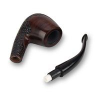 Scotte(TM) Handcraft ebony tobacco pipe Carve patterns filter smoking pipe with several accessories N6