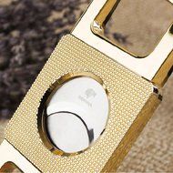 Dakoufish Portable Zinc Alloy Metal Cigar Cutter Sharp Cigar Scissor (Gold) N8