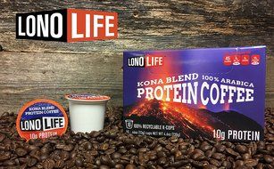 LonoLife Kona Blend Protein Coffee 10g Protein per Serving - 10 Count - For your Keurig Style Brewer N2
