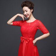 KAKA(TM)Women&#039;s Elegant Prom Dresses Short sleeve Bridesmaid Dress-L(Champagne) N20