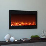 Moda Flame 35 Inch Cynergy Log Built-In Wall Mounted Electric Fireplace N3