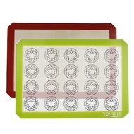 Yontree Silicone Baking Mat Cookie Sheet 2xQuarter Size Brown Base &amp; Red Edge N18