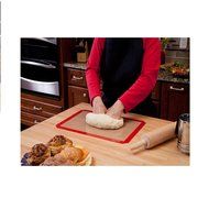 Yontree Silicone Baking Mat Cookie Sheet 2xQuarter Size Brown Base &amp; Red Edge N20