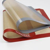 Yontree Silicone Baking Mat Cookie Sheet 2xQuarter Size Brown Base &amp; Red Edge N23