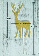 BeBeFun Cupcake Decorative Toppers Glitter Gold Toppers Deers Shape Cupcake Decorating Tools for Wedding Birthday... N4