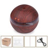 ONEVER 300ml USB Ultrasonic Aroma Aromatherapy Humidifier with Blue LED Light (Dark wood color) N2