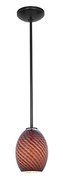 Access Lighting 28023-1R-ORB/PLMFB Brandy Fire Bird Glass Pendant One Light Pendant with Rods, Oil Rubbed Bronze...
