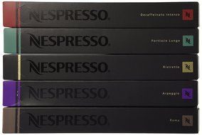 50 NESPRESSO CAPSULES: 10 RISTRETTO, 10 ROMA, 10 ARPEGGIO, 10 FORTISSIO LUNGO, 10 DECAFFEINATO INTENSO N2