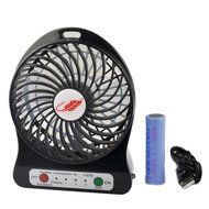 NewSilkRoad Mini Handy Portable USB Rechargeable Emergency Fan 4 blades 3 Speeds Led Light with 18650 Battery...