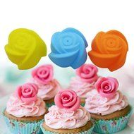 36 Pcs Reusable Silicone Baking Cups, Cupcake Liners, Muffin Cups, 6 Shapes with 6 Colors, Non-Stick, Heat Resistant... N5