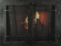 Iron Mountain Fireplace Screen Door with Mission Detail